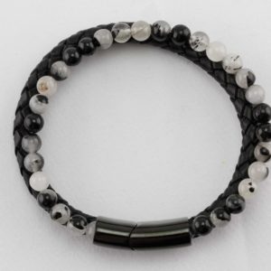 BRACELET CUIRE QUARTZ TOURMALINE BRACELET CUIRE QUARTZ TOURMALINE
