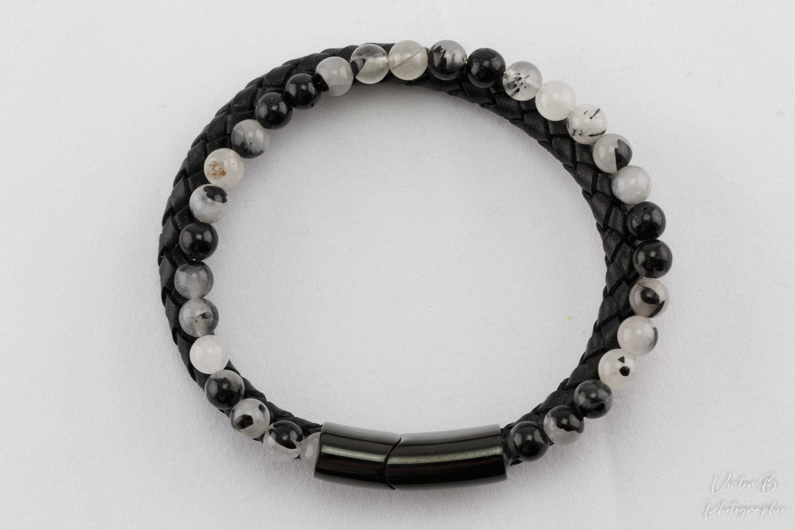 BRACELET CUIRE QUARTZ TOURMALINE BRACELET CUIRE QUARTZ TOURMALINE