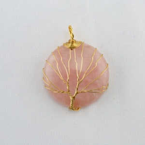 pendentif quartz rose Arbre pendentif quartz rose Arbre
