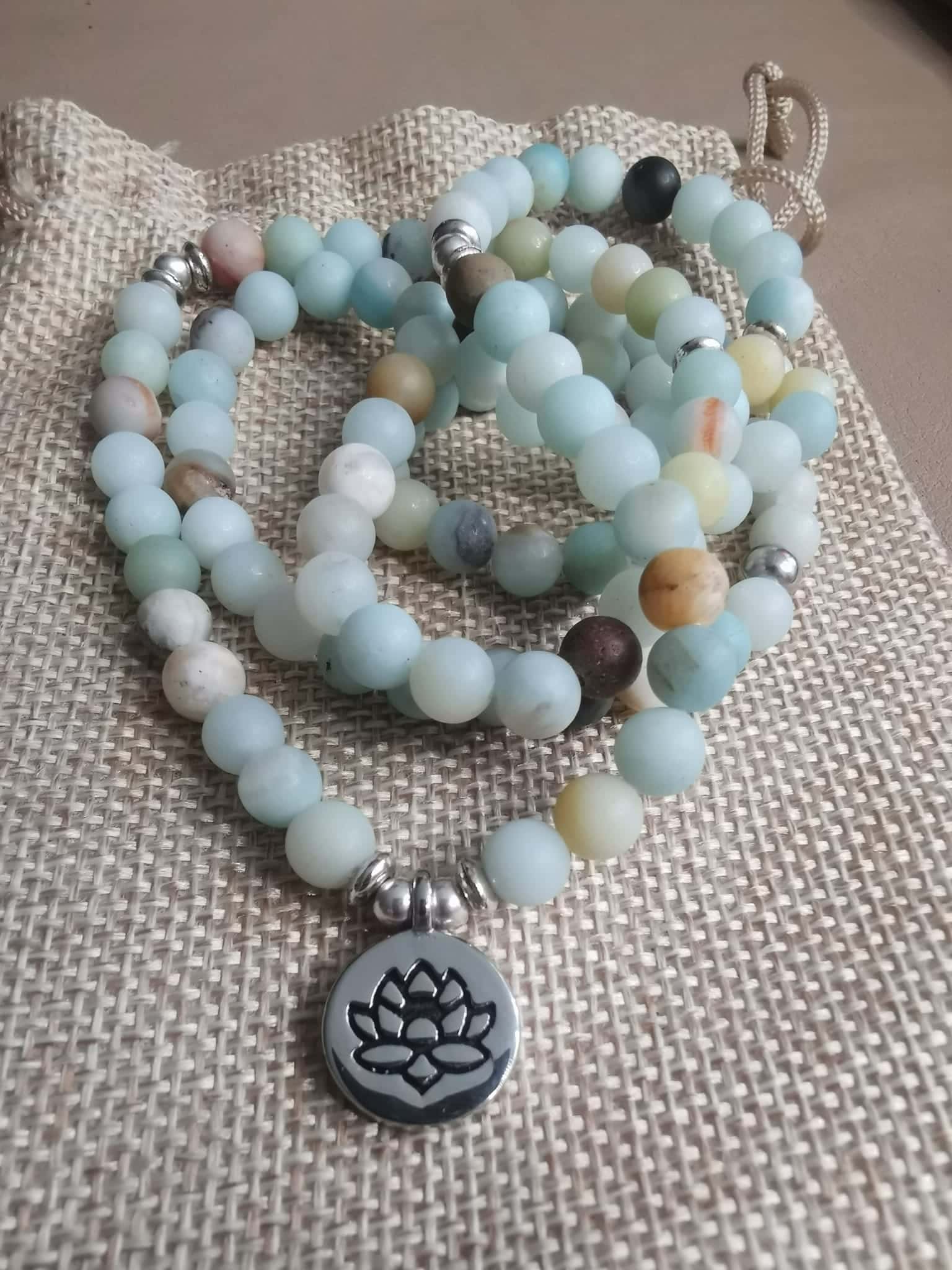 Mala Amazonite Lotus 1