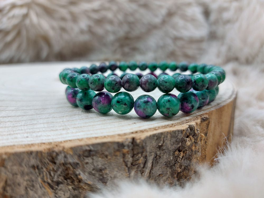 Rubis-sur-zooisite-6mm-et-8mm Rubis-sur-zooisite-6mm-et-8mm