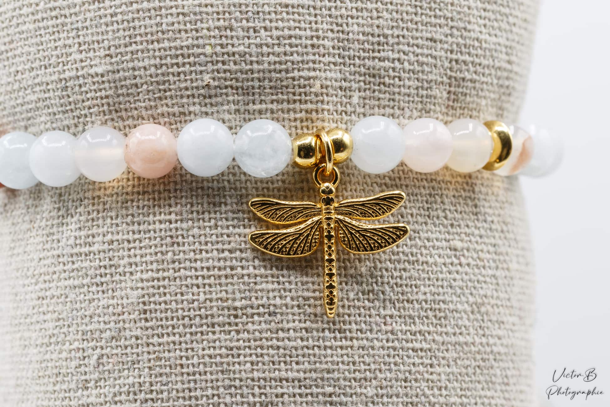 Bracelet Libellule Aigue marine Calcedoine 1 Bracelet Libellule Aigue marine Calcedoine 1