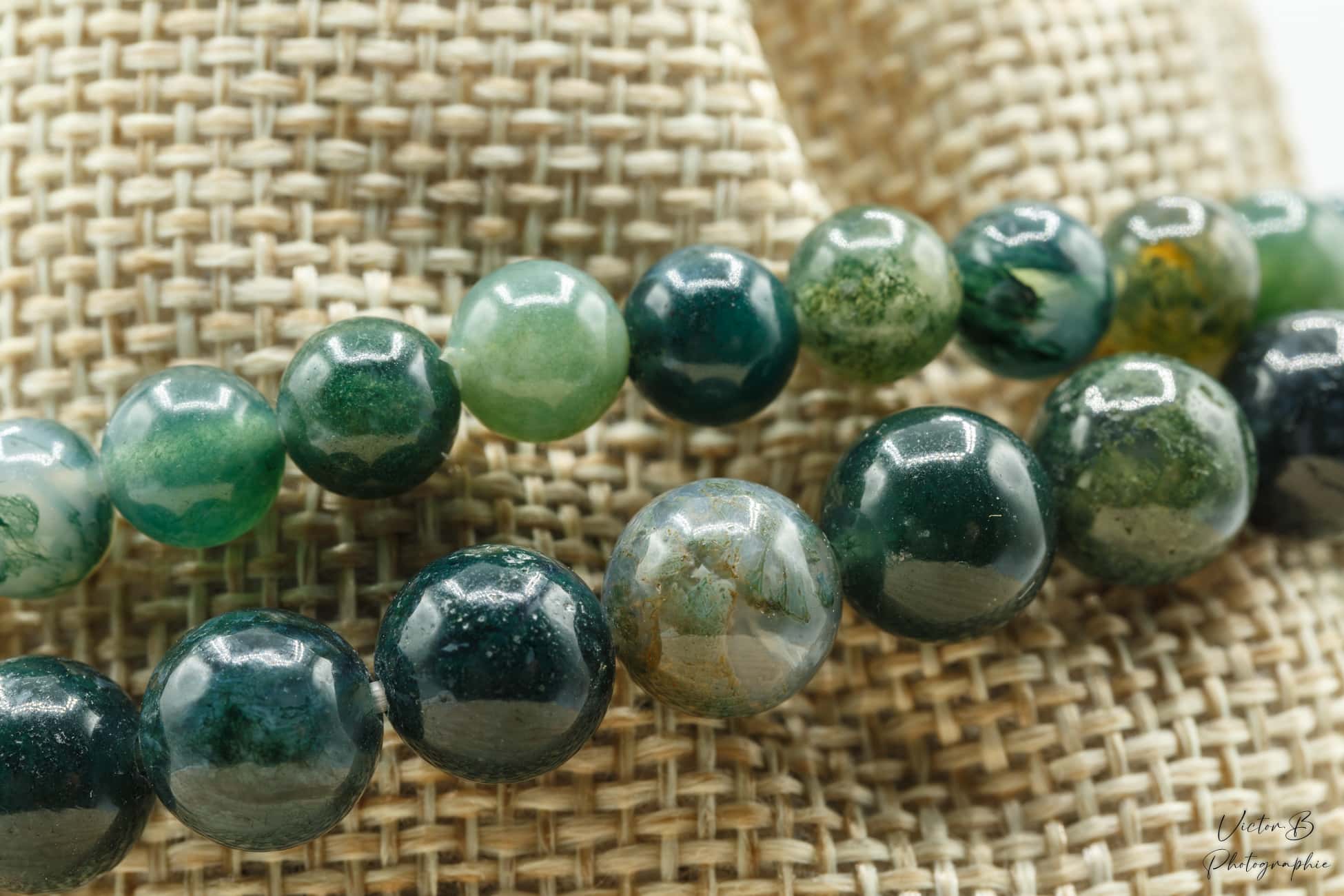 Bracelet Agate Mousse 6et 8 mm Bracelet Agate Mousse 6et 8 mm