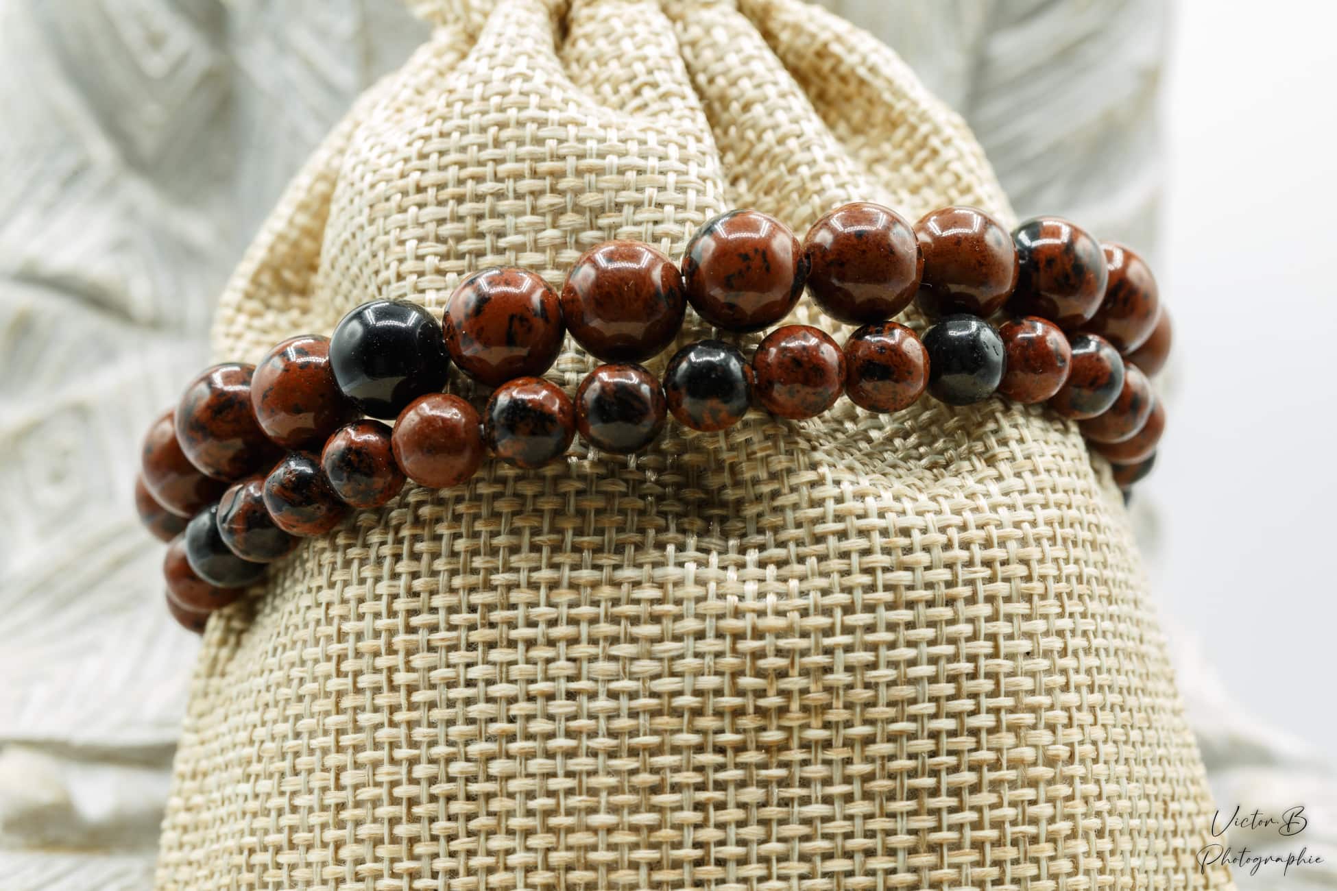 Bracelet Obsidienne acajou