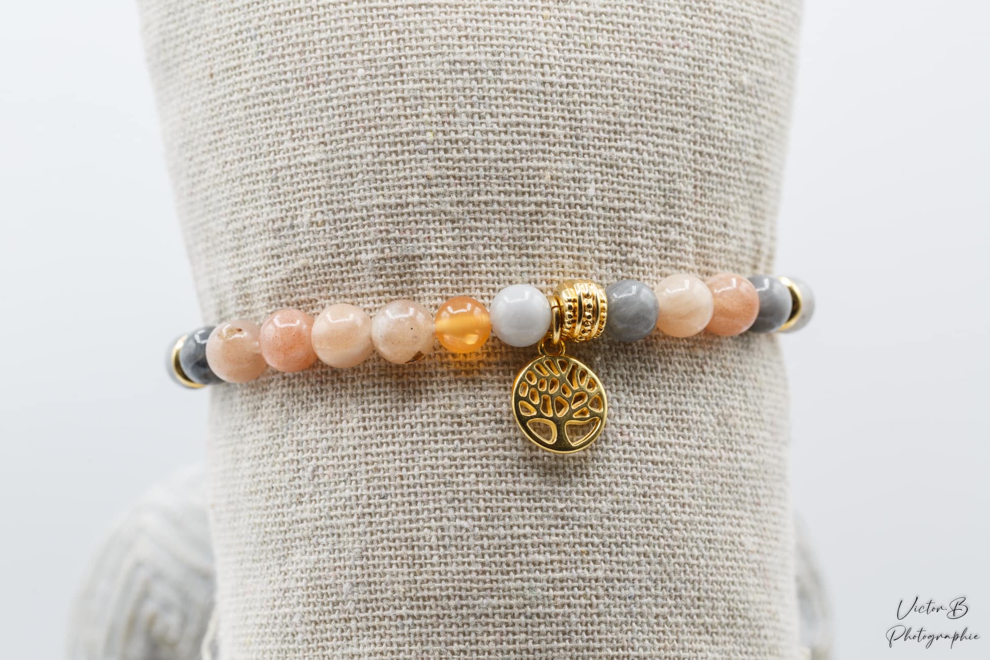 Bracelet Oeil de chat Pierre de soleil arbre de vie