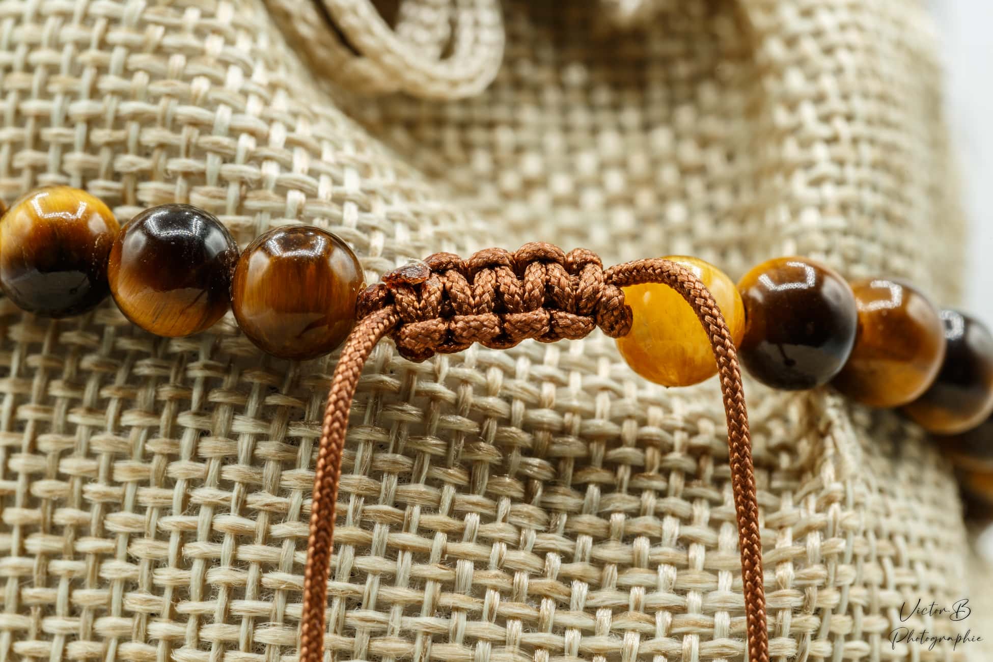 Fermeture macramé bracelet oeil de tigre Fermeture macramé bracelet oeil de tigre