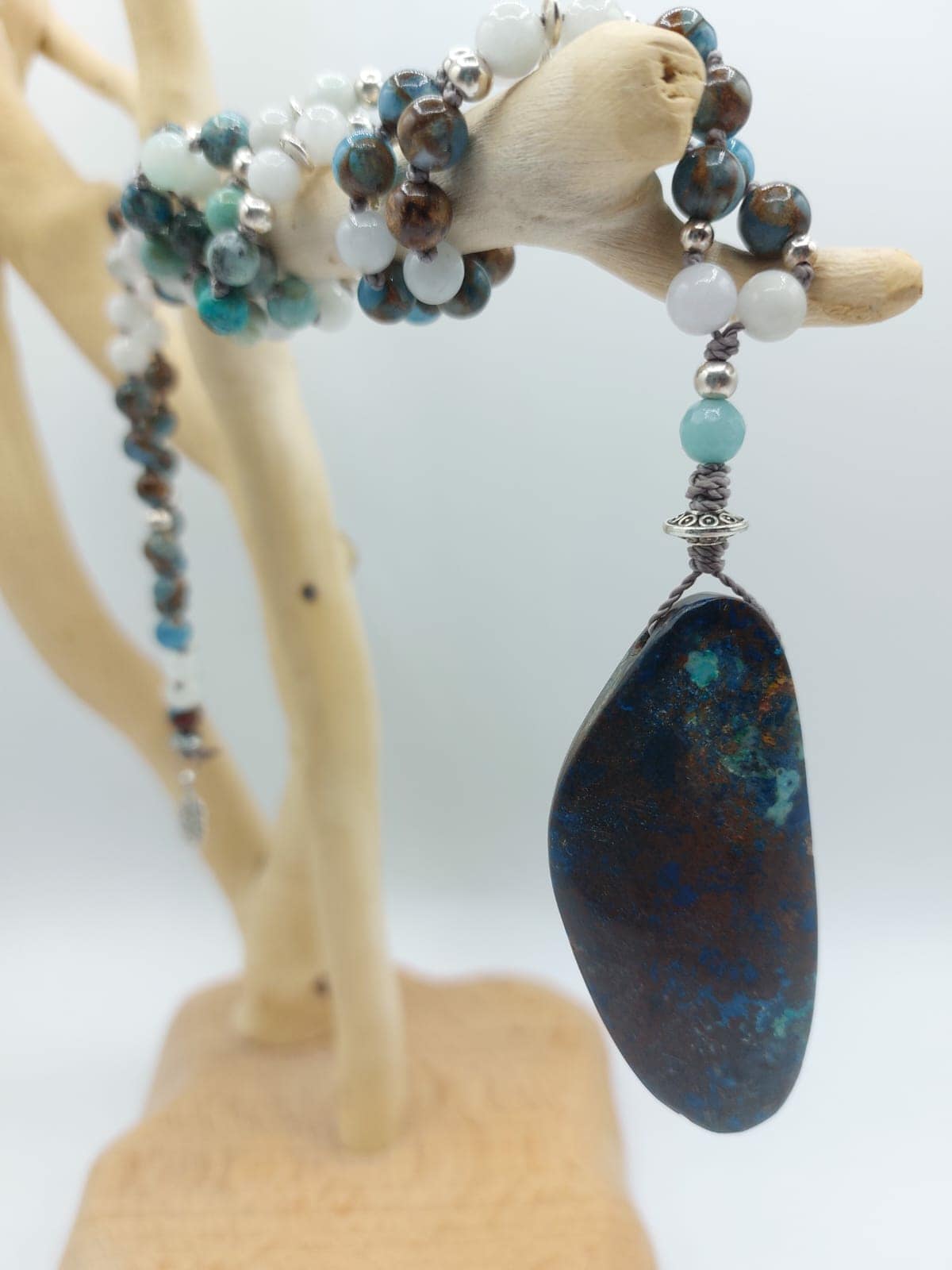 Mala chrysocolle jaspe d’afrique jade blanc (2) Mala chrysocolle jaspe d’afrique jade blanc (2)