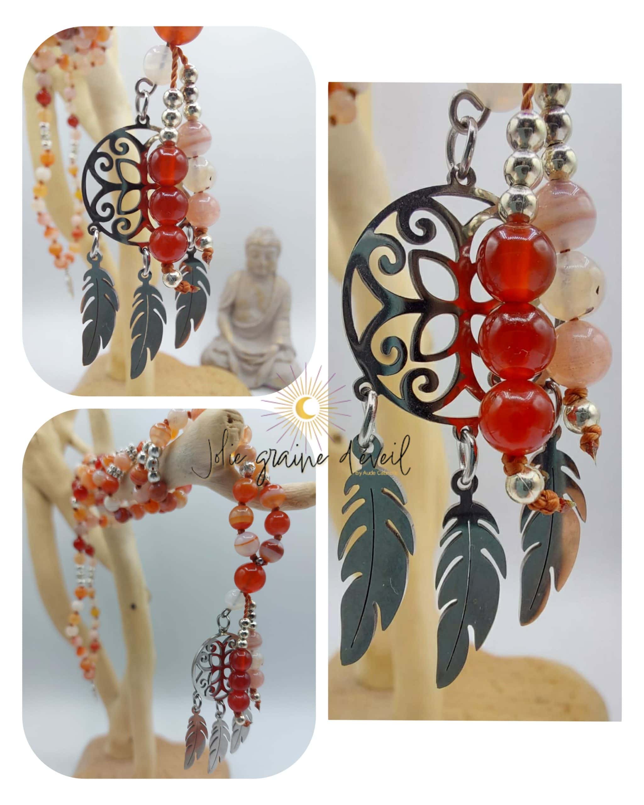 mala agate botswana Cornaline mala agate botswana Cornaline