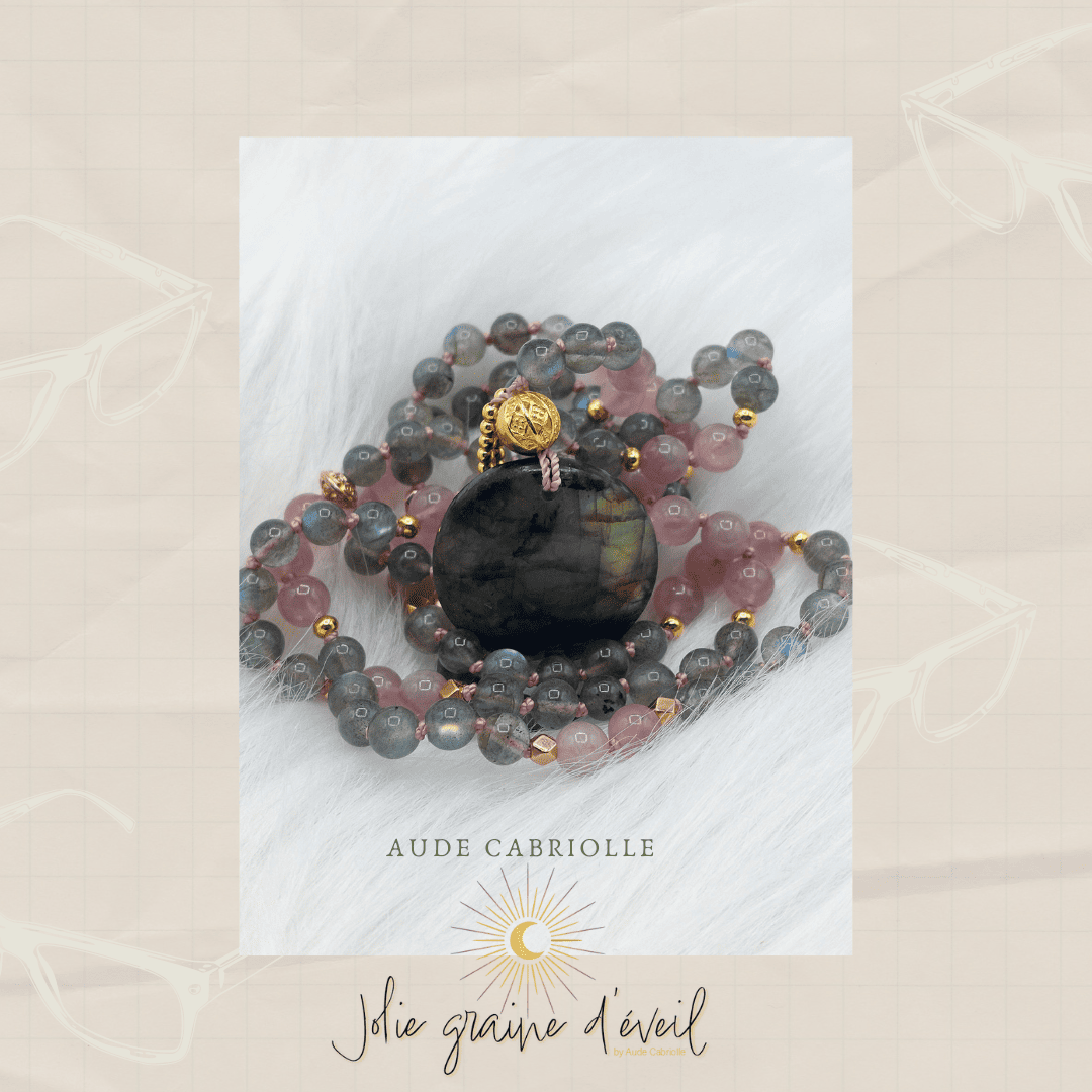 Mala labradorite quartz rose