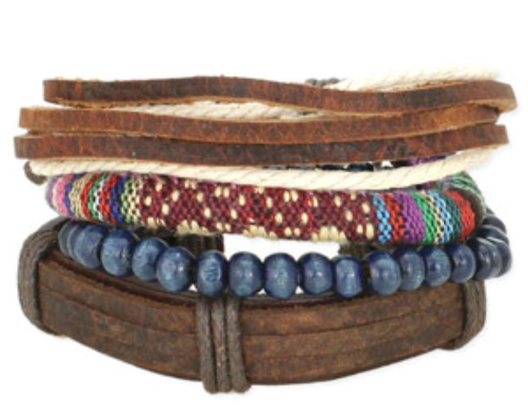 bracelet bois cuir coton tressé bracelet bois cuir coton tressé