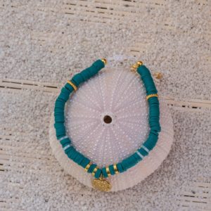 Bracelet Heishi vert collection été 1 Bracelet Heishi vert collection été 1