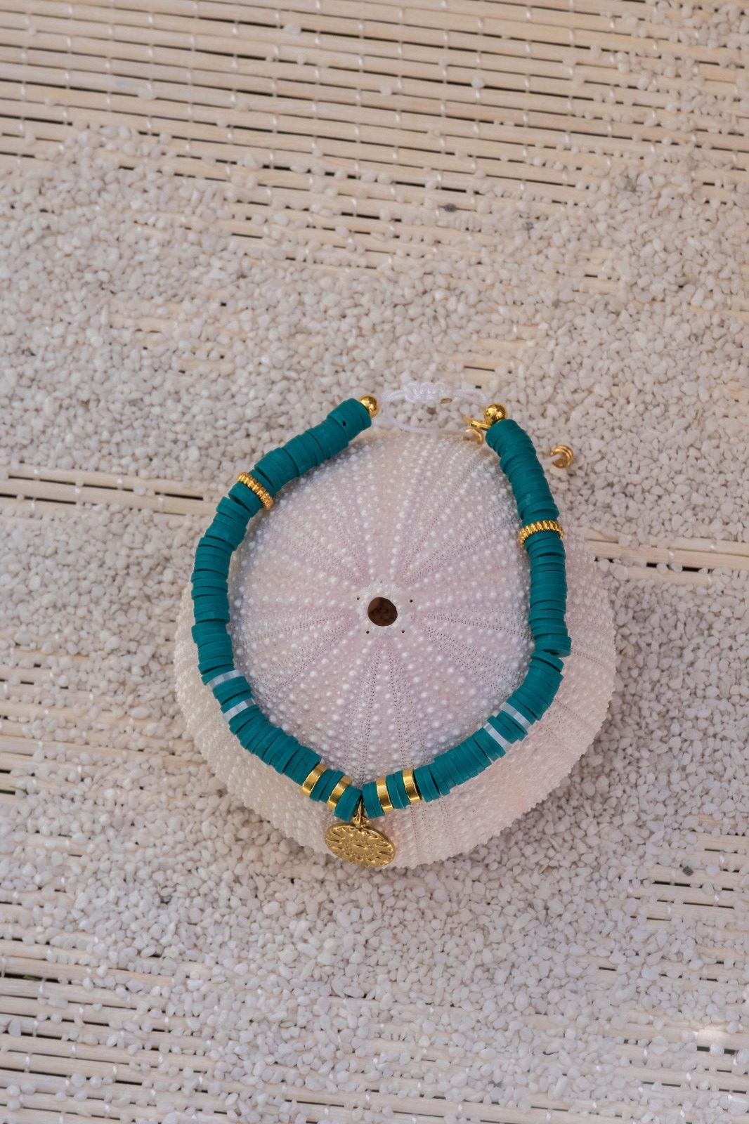 Bracelet Heishi vert collection été 1 Bracelet Heishi vert collection été 1