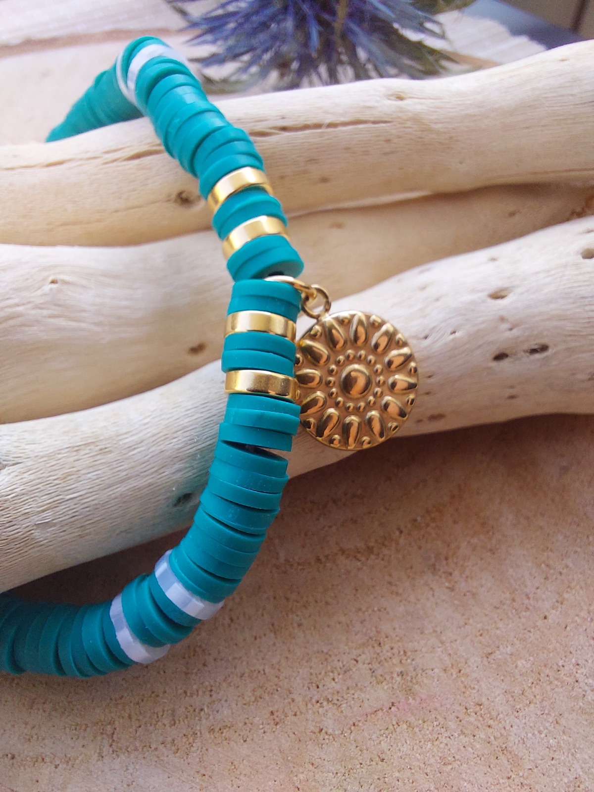 Bracelet Heishi vert collection été Bracelet Heishi vert collection été