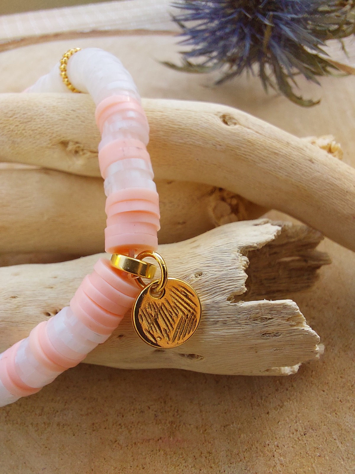 Collection été Heishi blanc et rose 1 Collection été Heishi blanc et rose 1