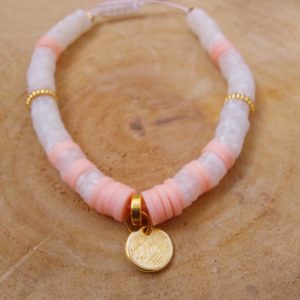 Collection été Heishi blanc et rose 3 Collection été Heishi blanc et rose 3