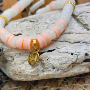 Collection été Heishi blanc et rose Collection été Heishi blanc et rose