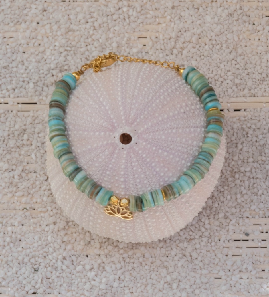 Heishi coquillage lotus 1 Heishi coquillage lotus 1