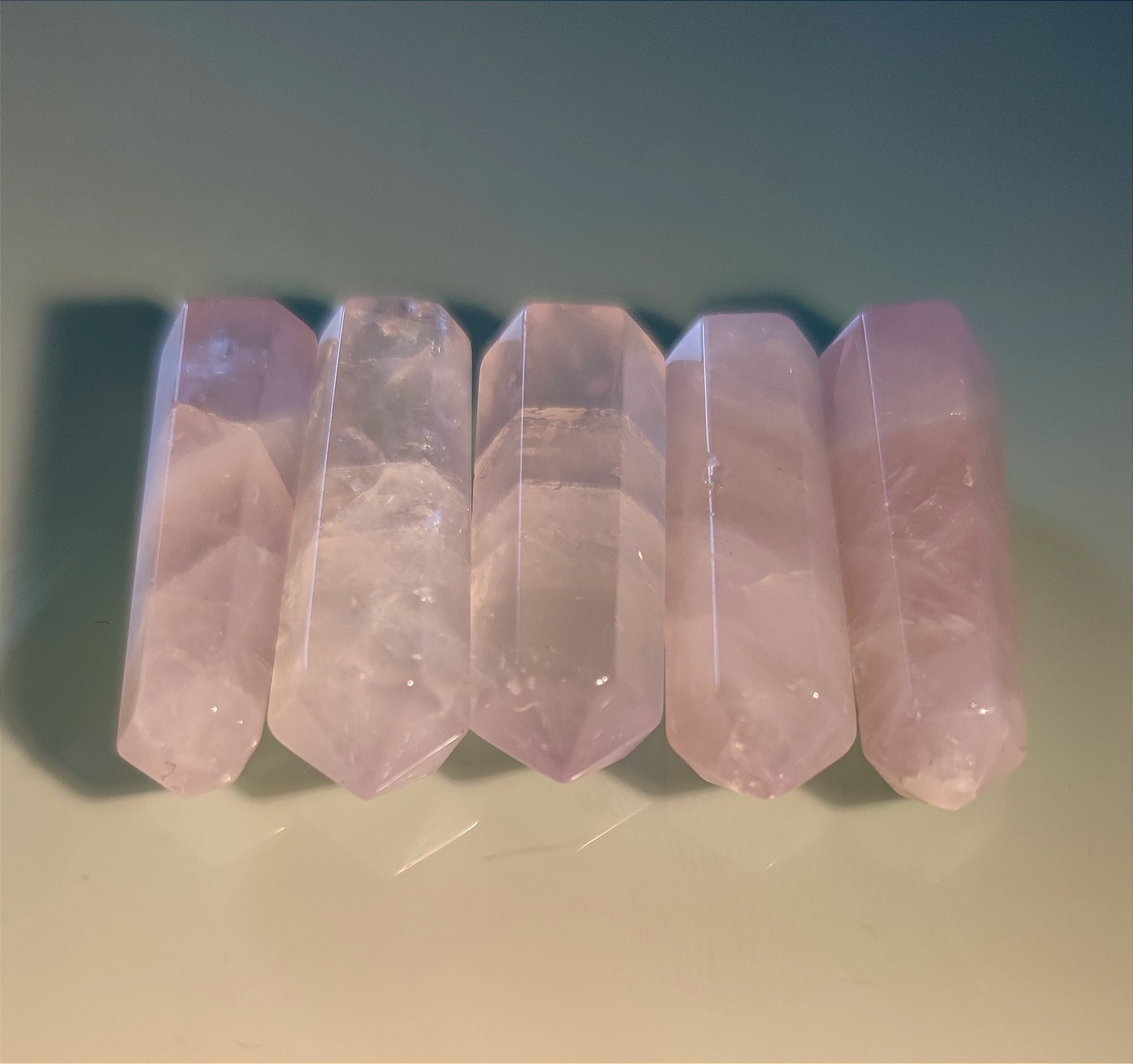 Pointe biterminee Quartz Rose Pointe biterminee Quartz Rose