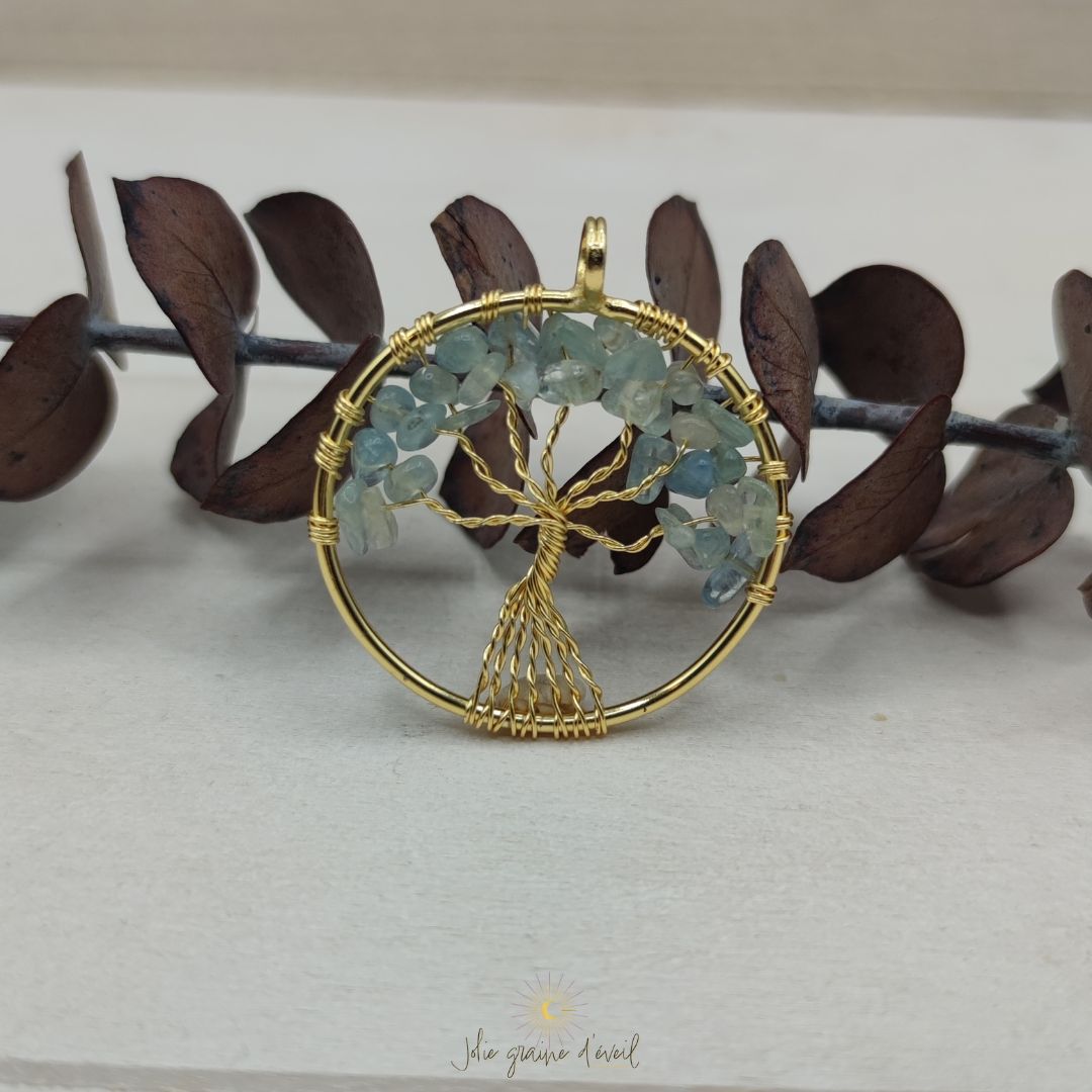 ARBRE DE VIE AIGNUE MARINE OR 1 ARBRE DE VIE AIGNUE MARINE OR 1