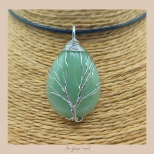 PENDENTIF AVENTURINE GOUTTE ARGENT (2)