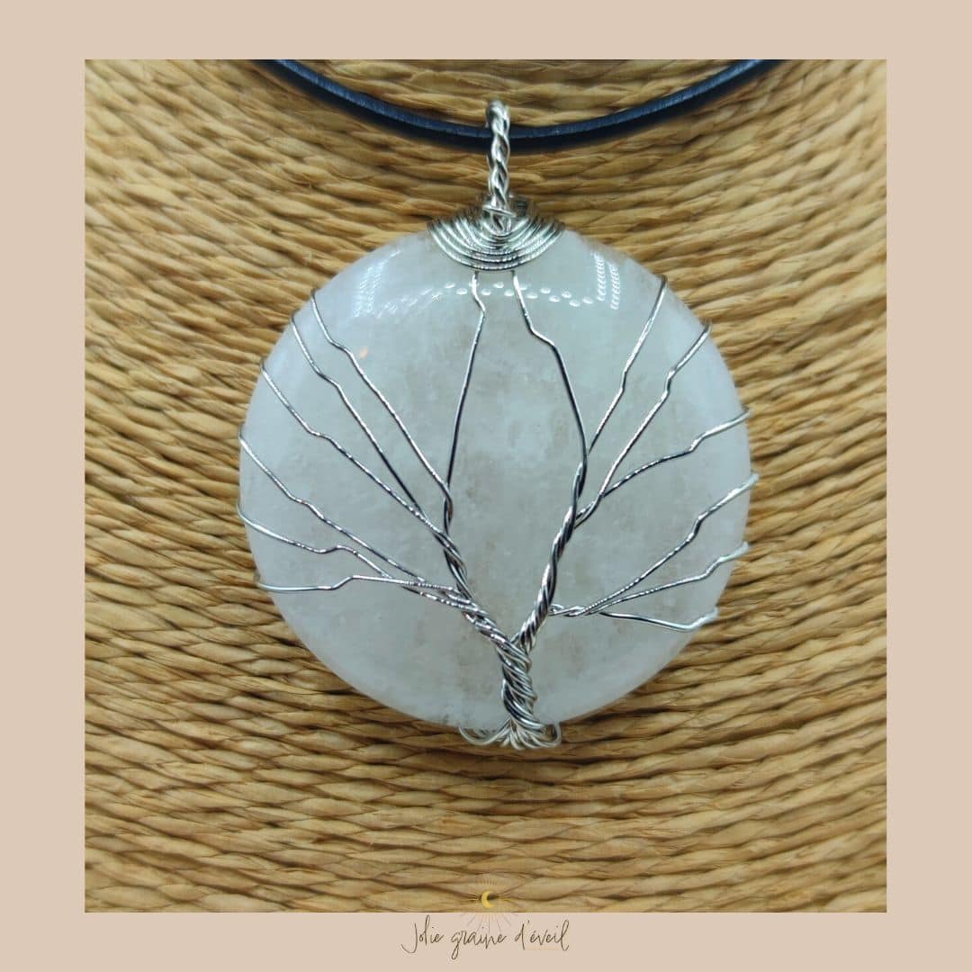 PENDENTIF CRISTAL DE ROCHE ARGENT PENDENTIF CRISTAL DE ROCHE ARGENT