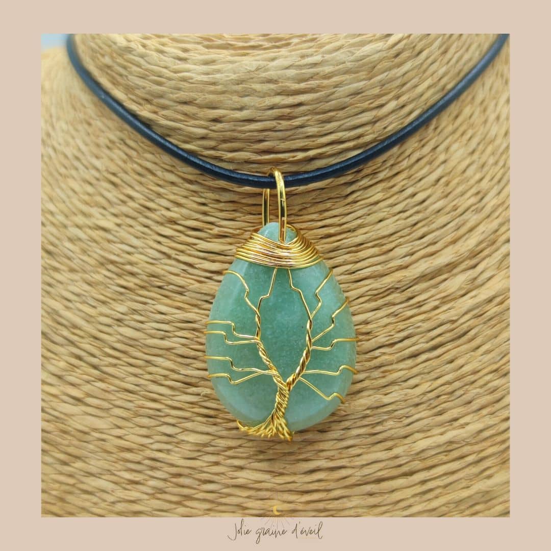 PENDENTIF GOUTTE AVENTURINE OR PENDENTIF GOUTTE AVENTURINE OR