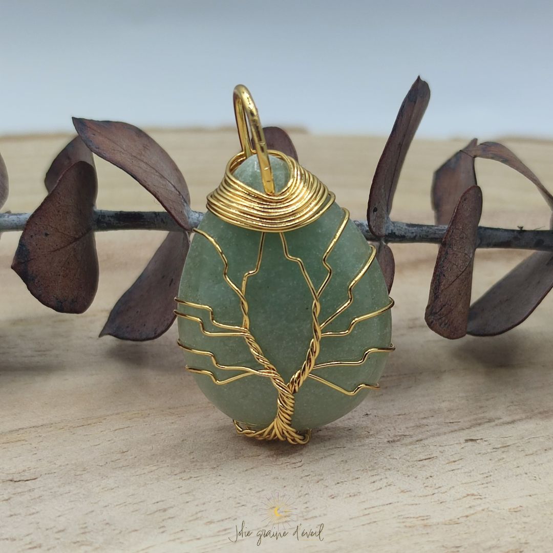 PENDENTIF GOUTTE OR AVENTURINE PENDENTIF GOUTTE OR AVENTURINE