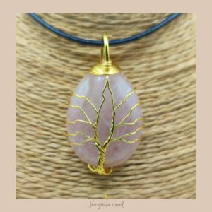 PENDENTIF GOUTTE QUARTZ ROSE OR PENDENTIF GOUTTE QUARTZ ROSE OR