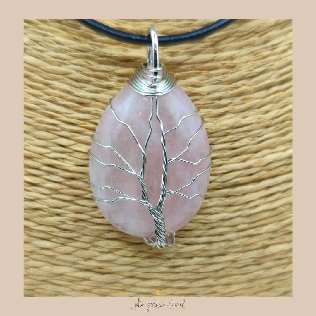 PENDENTIF GOUTTE QUARTZ ROSE OR PENDENTIF GOUTTE QUARTZ ROSE OR